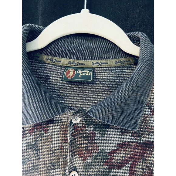 Vintage Leaf Print Bobby Jones Polo Shirt For Men Size XL - Picture 4 of 7